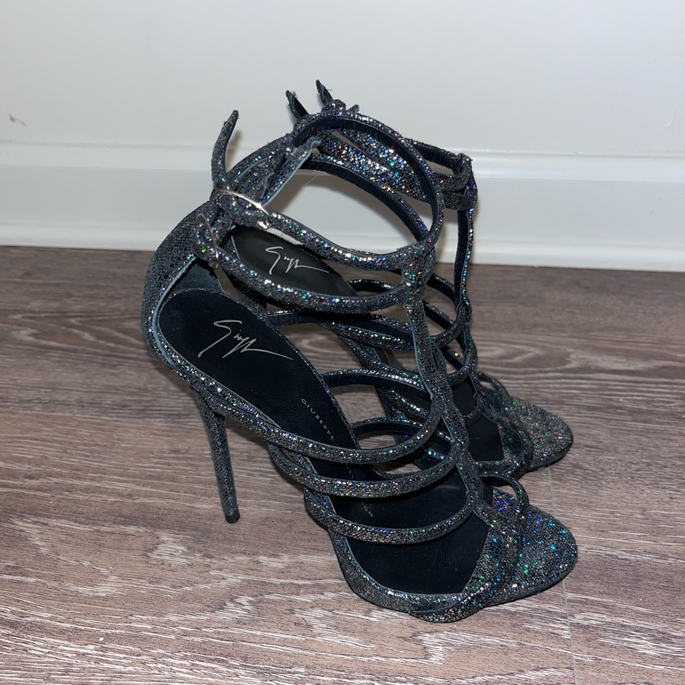 Giuseppe Zanotti glitter strap heels